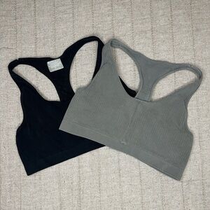 Athleta Pura Sports Bra Bundle - Grey & Black - Medium